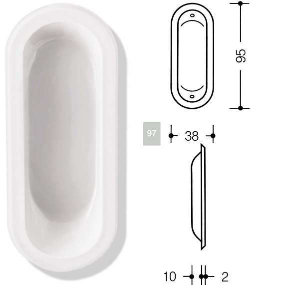 HEWI 542 97 Einlassmuschel lichtgrau